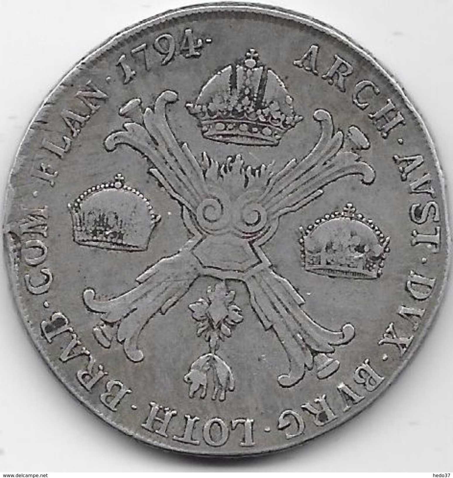 Autriche - Austrian Netherland - Franc II - Kronenthaler 1794A - Argent - Austria