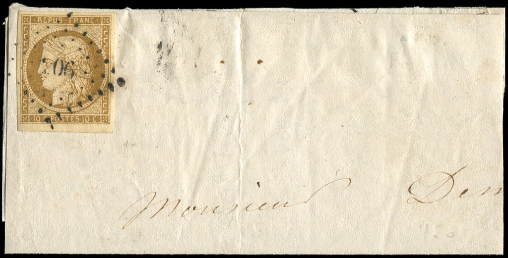 EMISSION DE 18491    10c. Bistre Jaune, Obl. PC S. Grand Fragt, TB - 1849-1850 Cérès