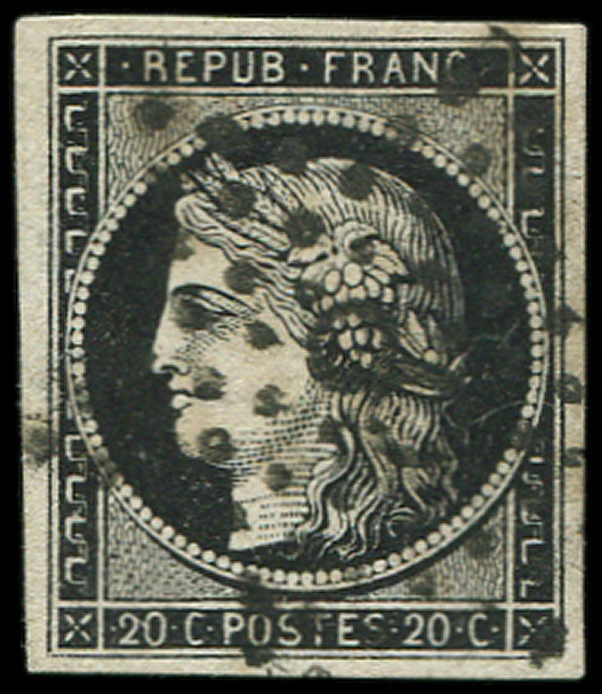 EMISSION DE 18493    20c. Noir Sur Jaune, Obl. ETOILE 8, FAUX Sperati, TB - 1849-1850 Cérès
