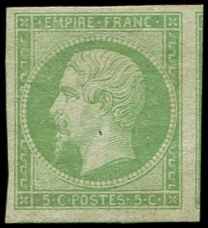 * EMPIRE NON DENTELE12a   5c. Vert Jaune, Belles Marges, Voisin De Droite, TB. C - 1853-1860 Napoléon III