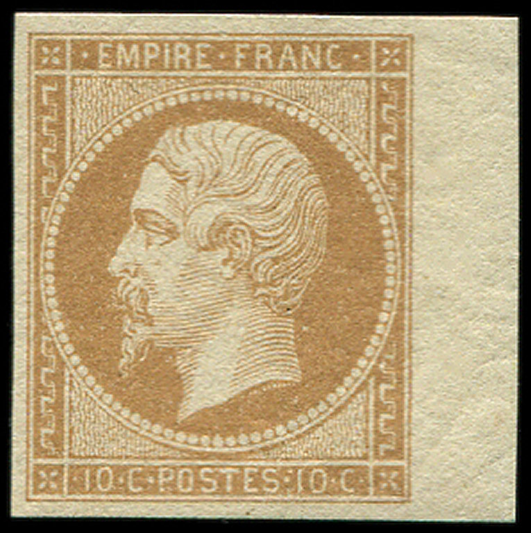 ** EMPIRE NON DENTELE13B  10c. Brun Clair T II, Bdf, Superbe - 1853-1860 Napoléon III