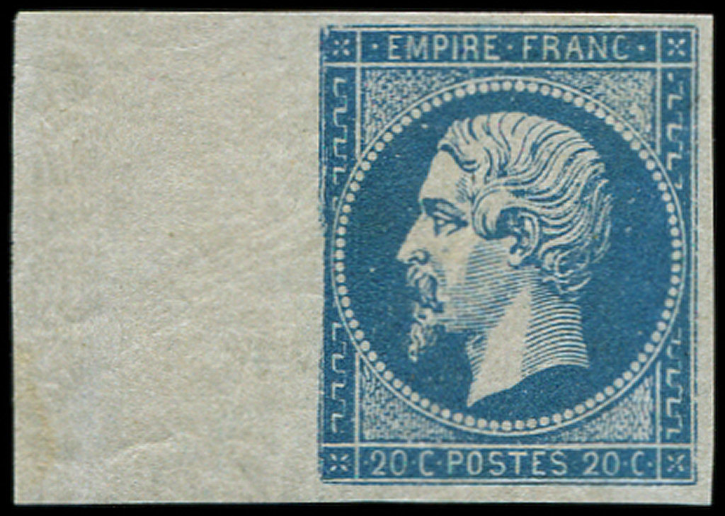 * EMPIRE NON DENTELE14A  20c. Bleu, Bdf, Petite Ch., TTB/Superbe - 1853-1860 Napoléon III