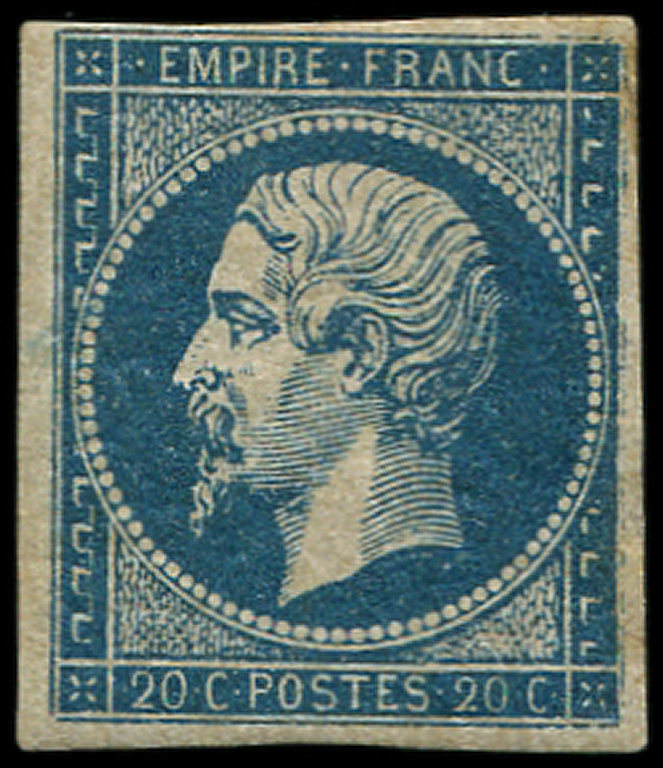 * EMPIRE NON DENTELE14A  20c. Bleu Foncé, T I, TB. C - 1853-1860 Napoléon III