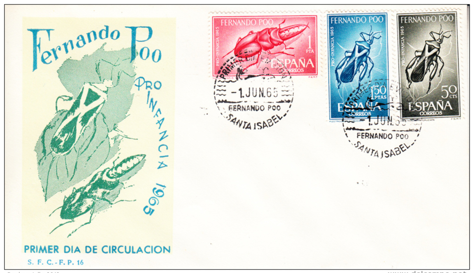 FERNANDO POO 1965  FDC. SOBRE 1er. DIA.PRO INFANCIA  CN 1037 - Fernando Po