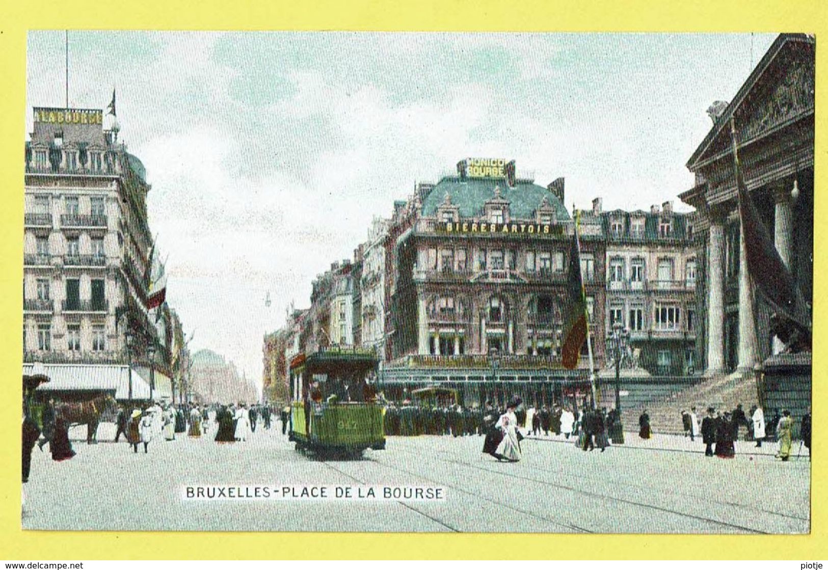 * Brussel - Bruxelles - Brussels * (EDN VO-DW Anvers) Place De La Bourse, Beursplein, Cheval, Tram, Vicinal, Couleur - Brussel (Stad)