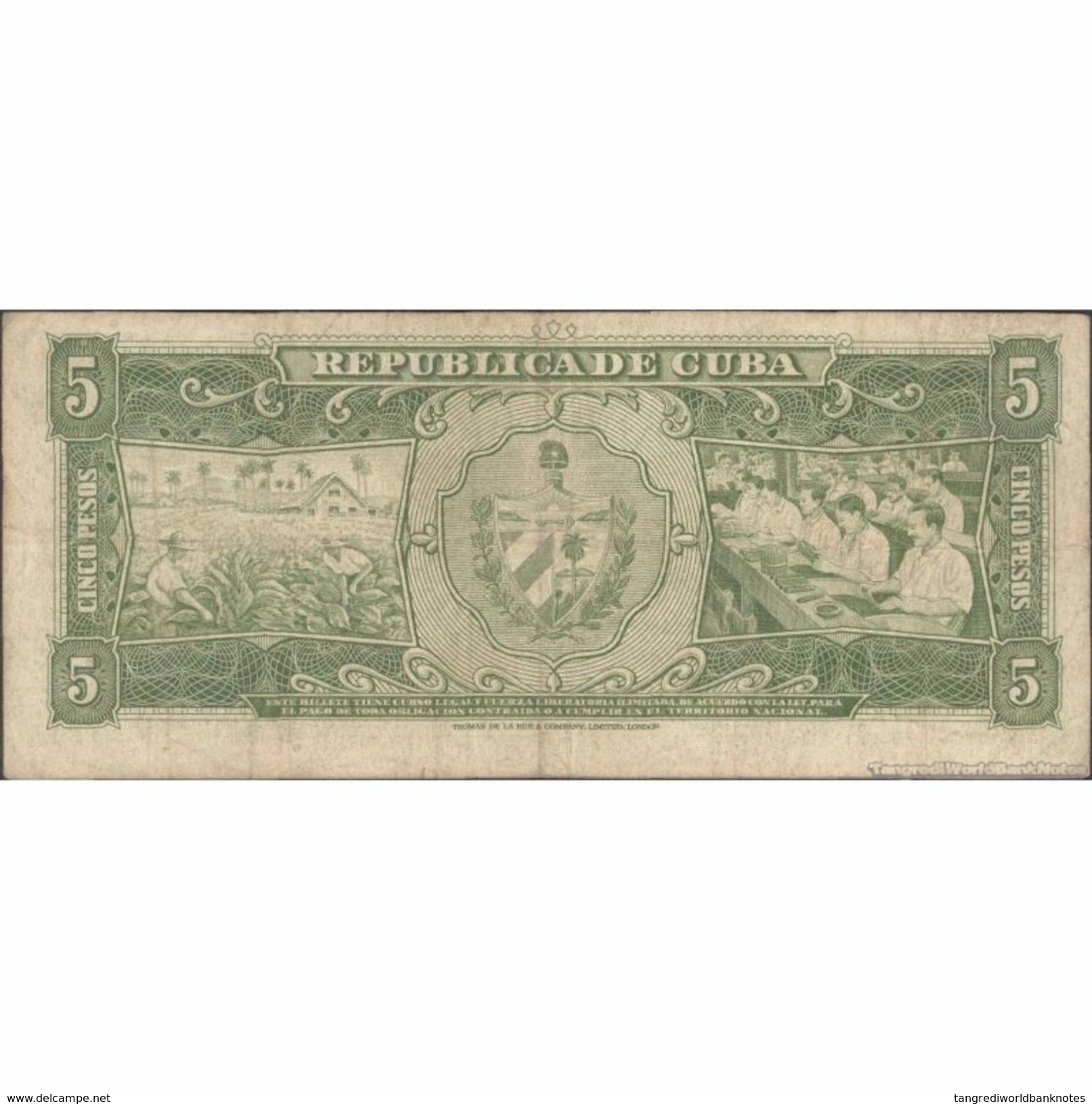 TWN - CUBA 91a - 5 Pesos 1958 Replacement * 020764 A VG/F - Cuba