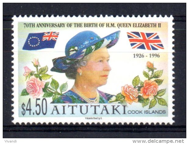Aitutaki - 1996 - Queen Elizabeth II's 70th Birthday - MNH - Aitutaki