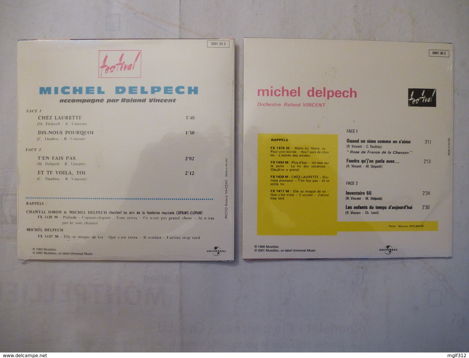 MICHEL DELPECH : LOT De 2 CD Scan Recto Et Verso - Collectors