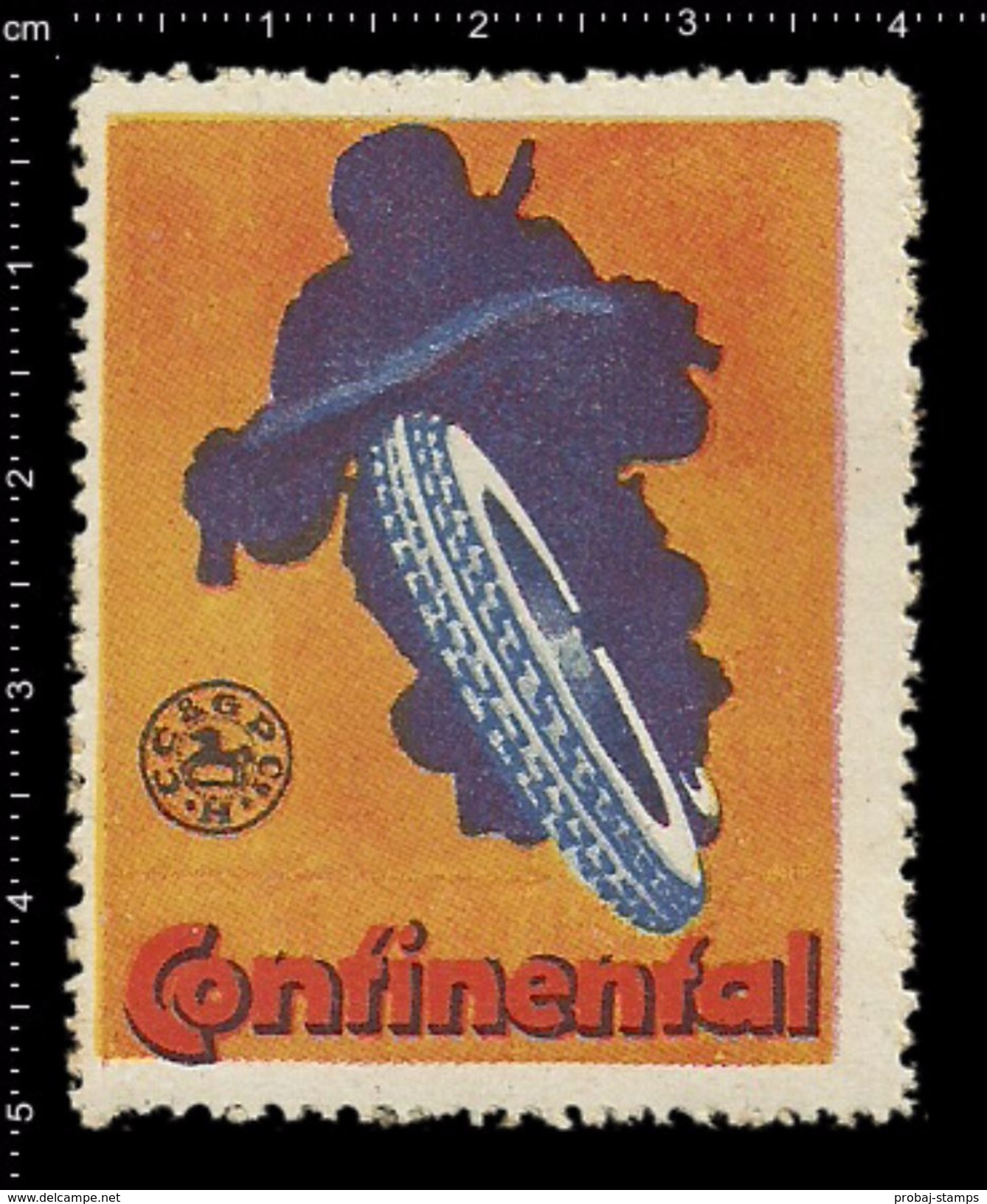 German Poster Stamps, Reklamemarke, Cinderellas, Continental, Tires, Pneumatic, Motorcycle, Motorbike, Reifen, Motorrad - Motorbikes