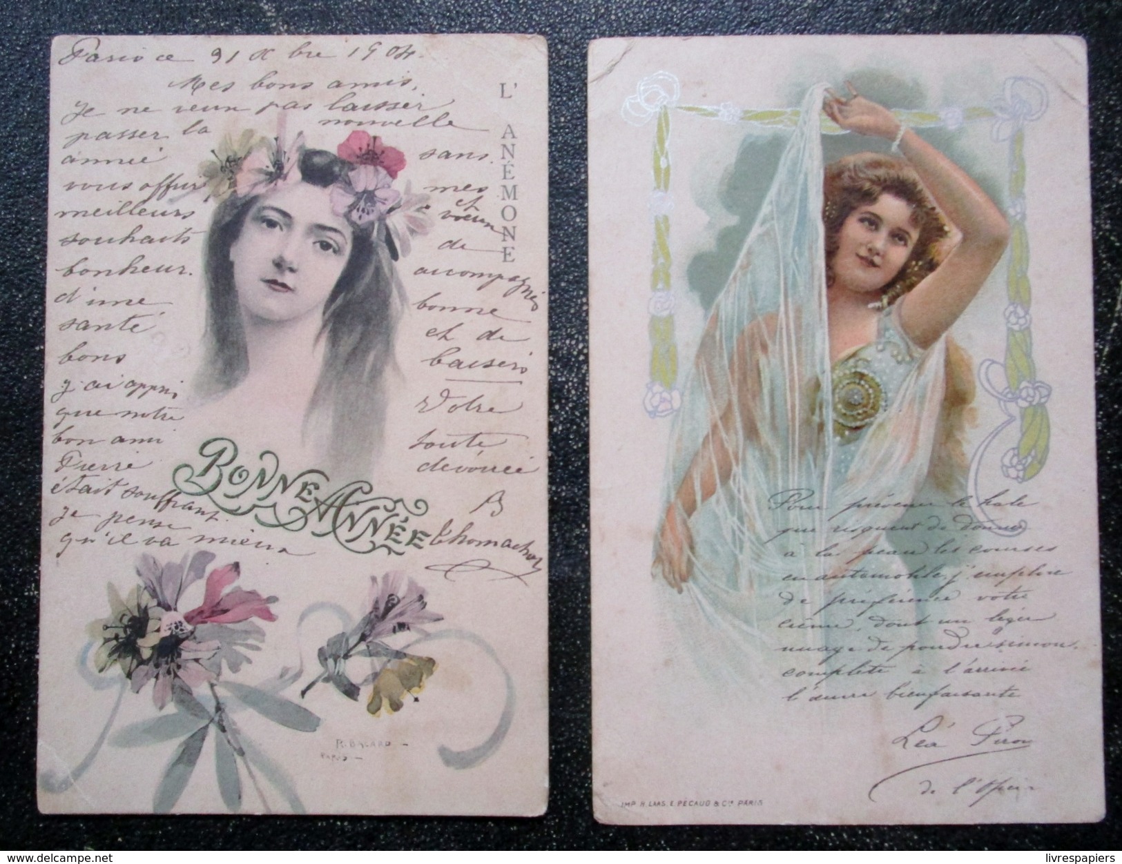 Style Art Nouveau Lot 2 Cpa Femmes Voir Photos - Donne