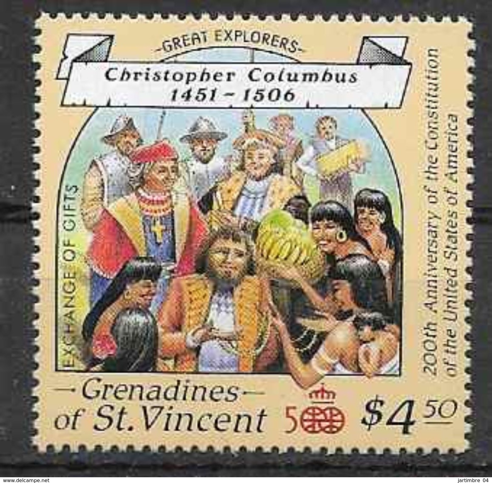 1988 SAINT-VINCENT GRENADINES 553** Navigateur, Colomb, Issu De Série, Côte 4.00 - St.Vincent & Grenadines