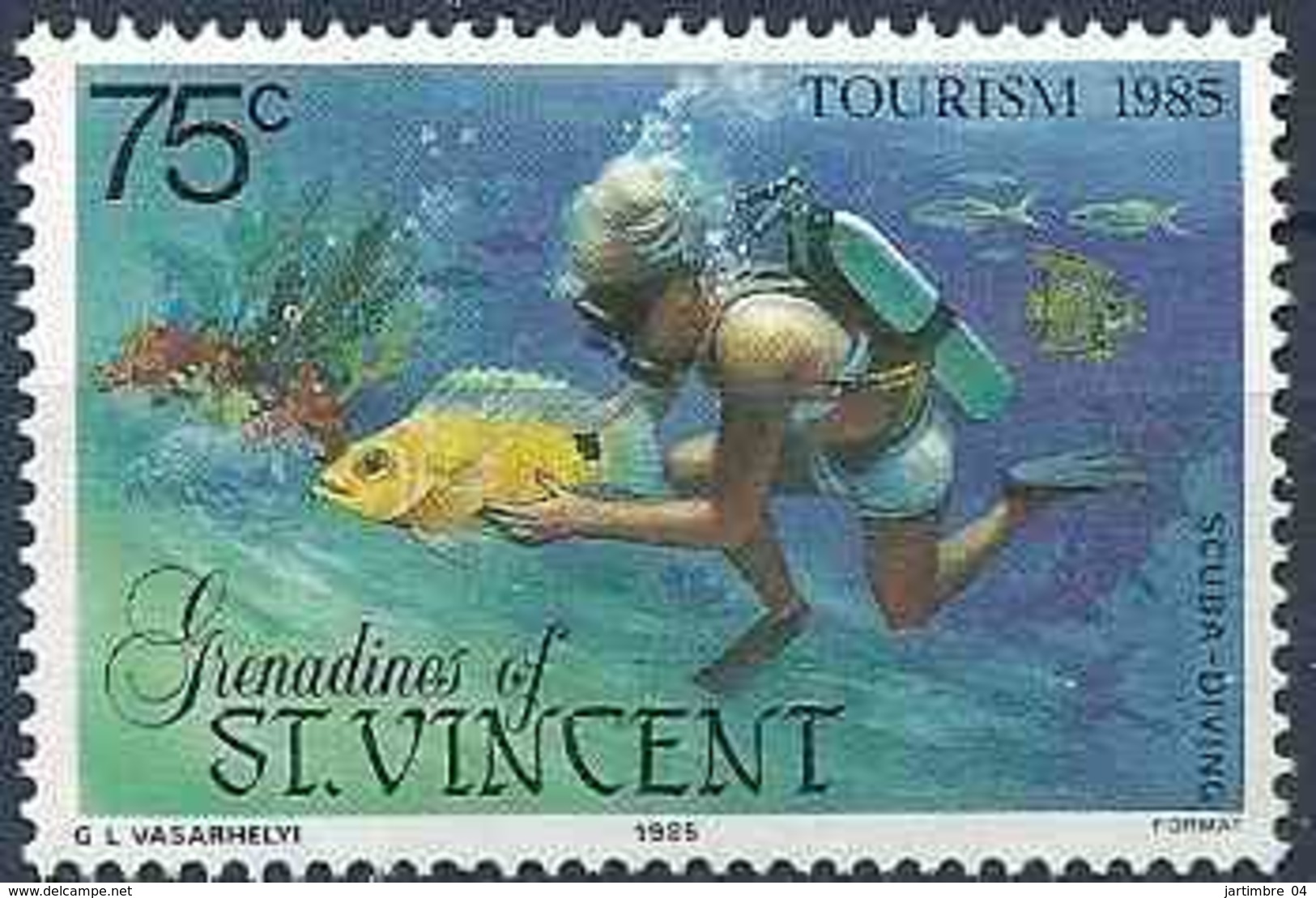 1985 SAINT VINCENT GRENADINES 410** Tourisme,  Plongée Sous-marine, Issu De Série - St.Vincent & Grenadines