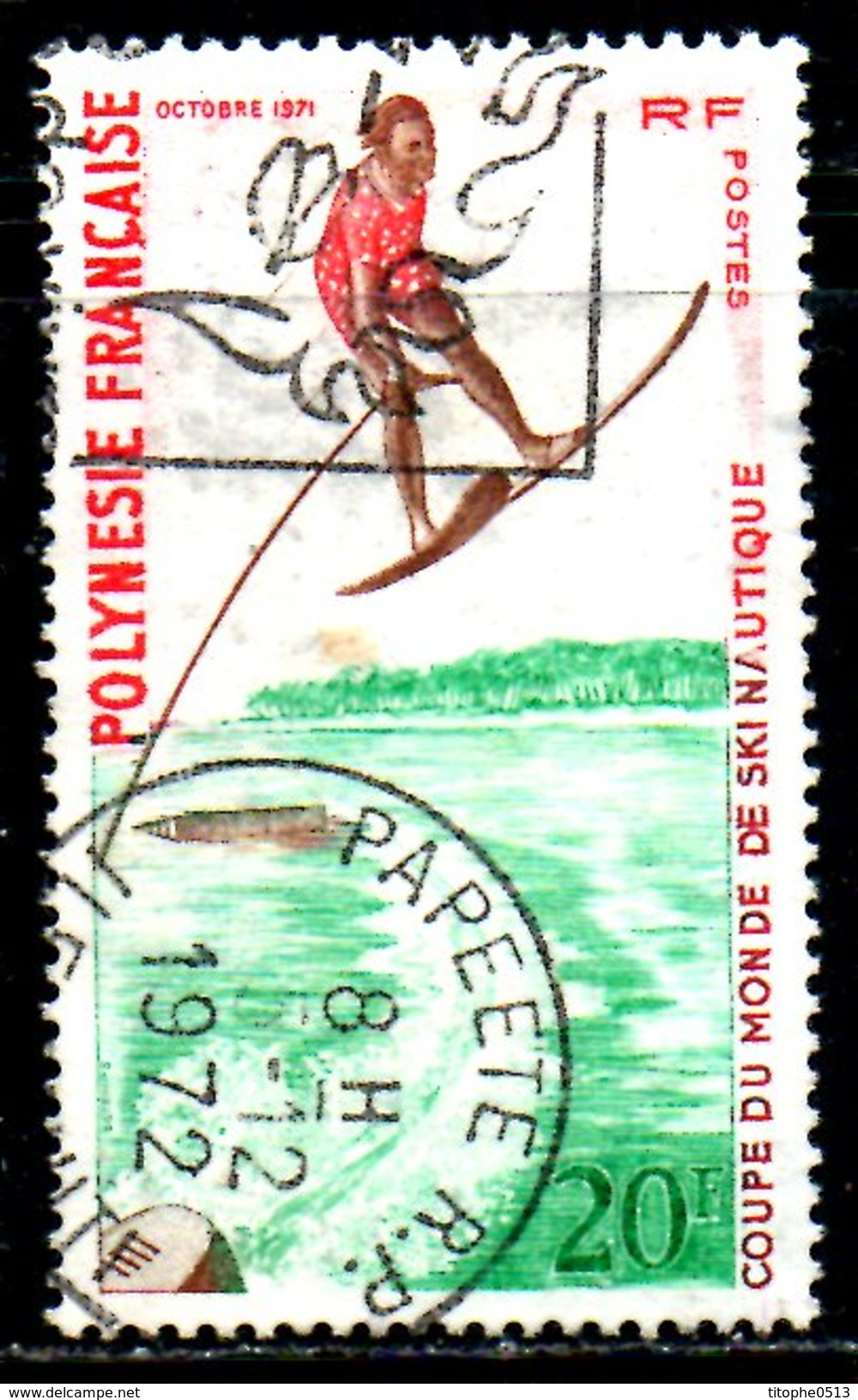 POLYNESIE. N°87 Oblitéré De 1971. Ski Nautique. - Ski Nautique