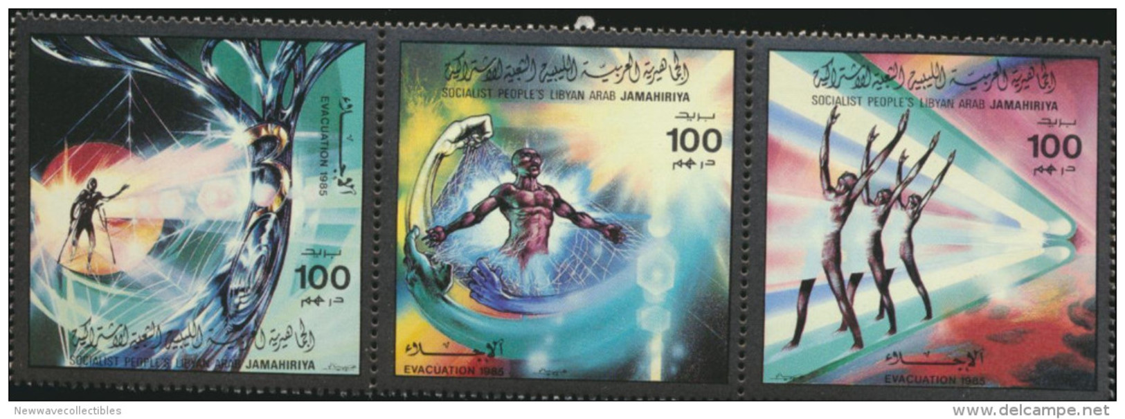 Libya SC.1275- Evacuation, Dance,Complete Set Of 3 Stamps, MNH,Mint - Libya