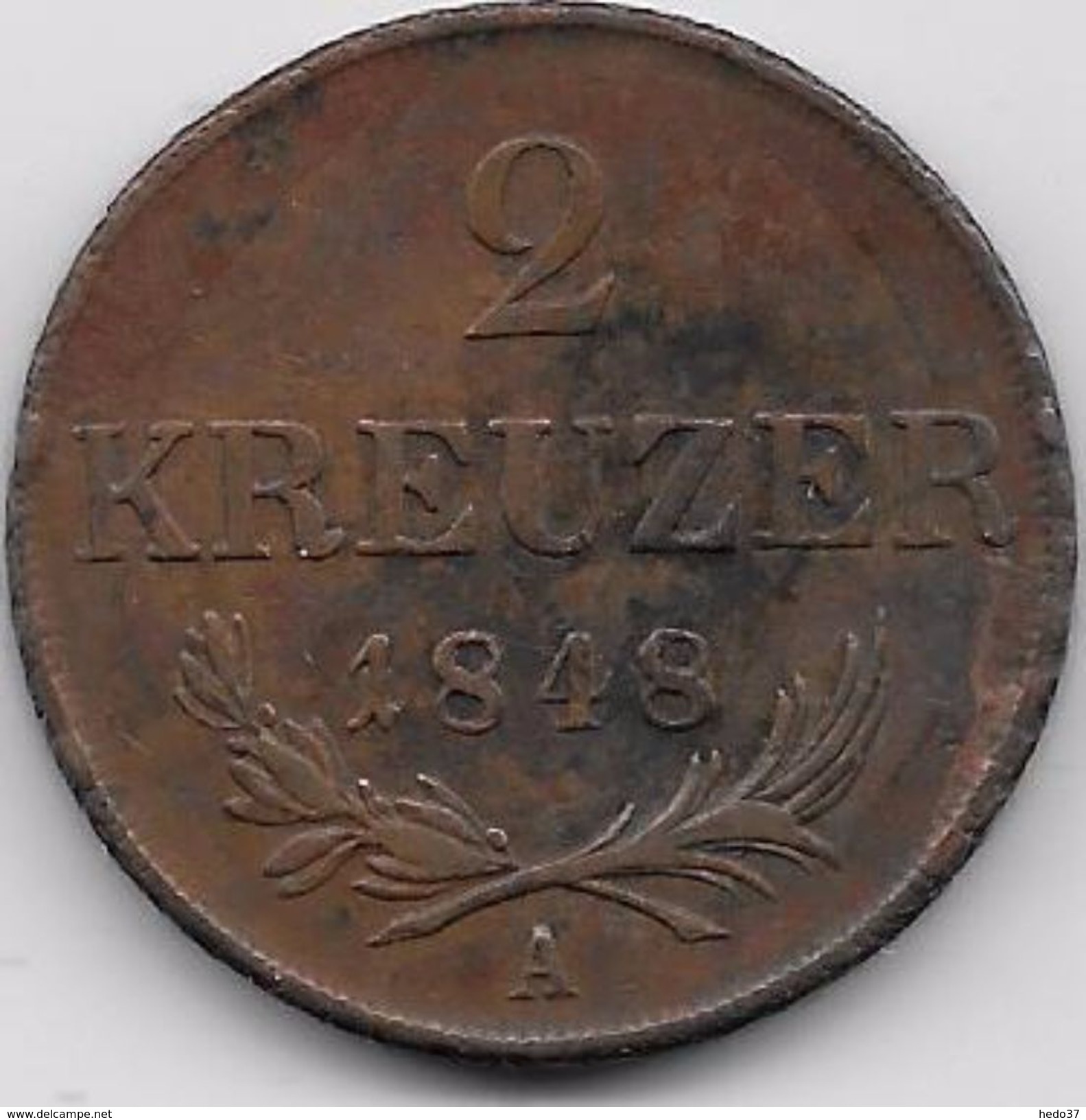 Autriche - 2 Kreuzer 1848 A - Autriche