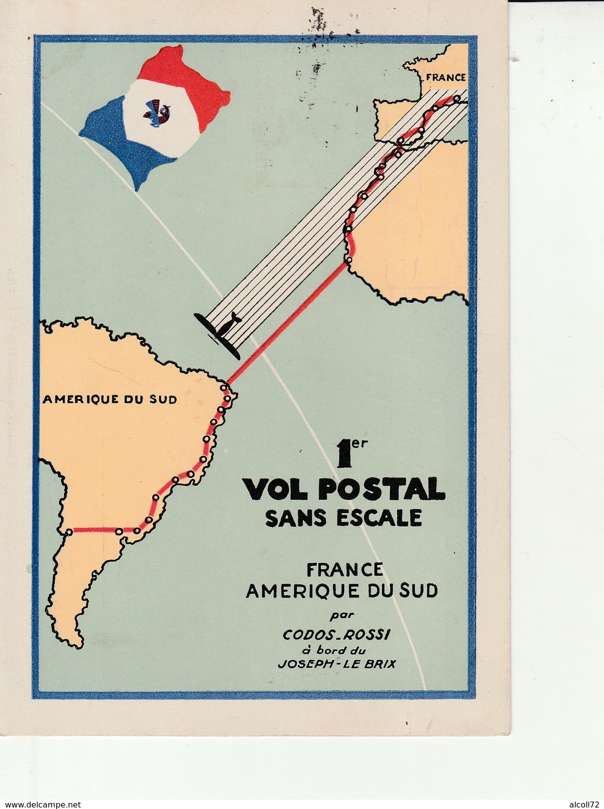 1er Vol Postal France Amerique Du Sud-Raid Interrompu 1935-Obliteration Marseille Gare. - Sonstige & Ohne Zuordnung