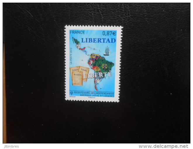 FRANCE (2010) : N° 4527 Neuf** : Bicentenaire Des Indépendances Amérique Latine Et Caraibes - Unused Stamps