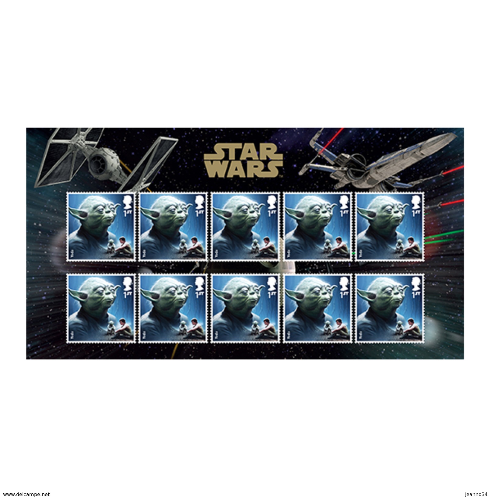 Feuillet De 10 Timbres Star Wars Maitre Yoda. Neuf** - Kino