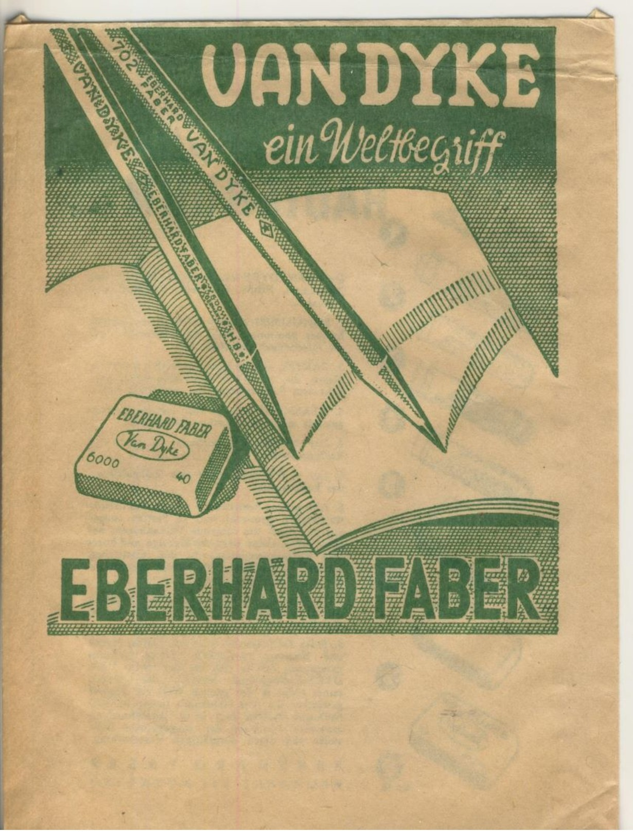 Neumarkt B. Nürnberg V. 1959  Bleistift & Radiergummi - Van Dyke Ein Weltbegriff ,Eberhard Faber  (51414) - Nuernberg