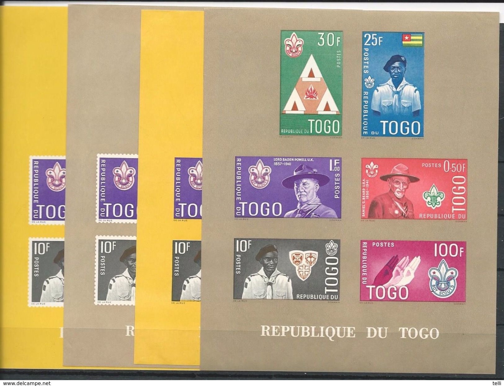 TOGO Scott 406a-d Yvert  BF5 A-d (4 Blocs) ** Et *VLH Cote 16$ 1961 - Togo (1960-...)