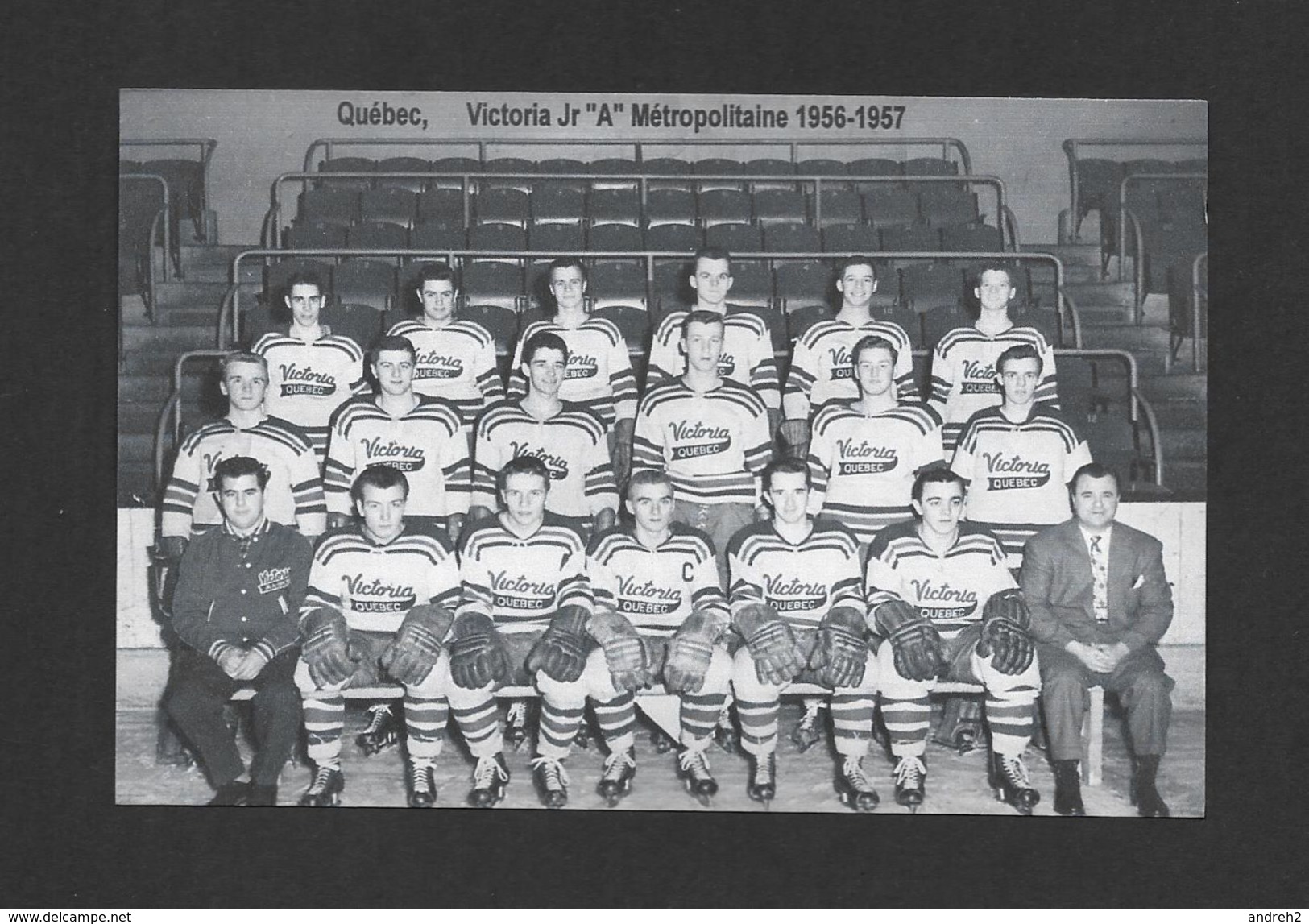 SPORTS - HOCKEY - QUÉBEC CLUB DE HOCKEY VICTORIA Jr. ``A`` MÉTROPOLITAINE 1956-1957 - Sports D'hiver