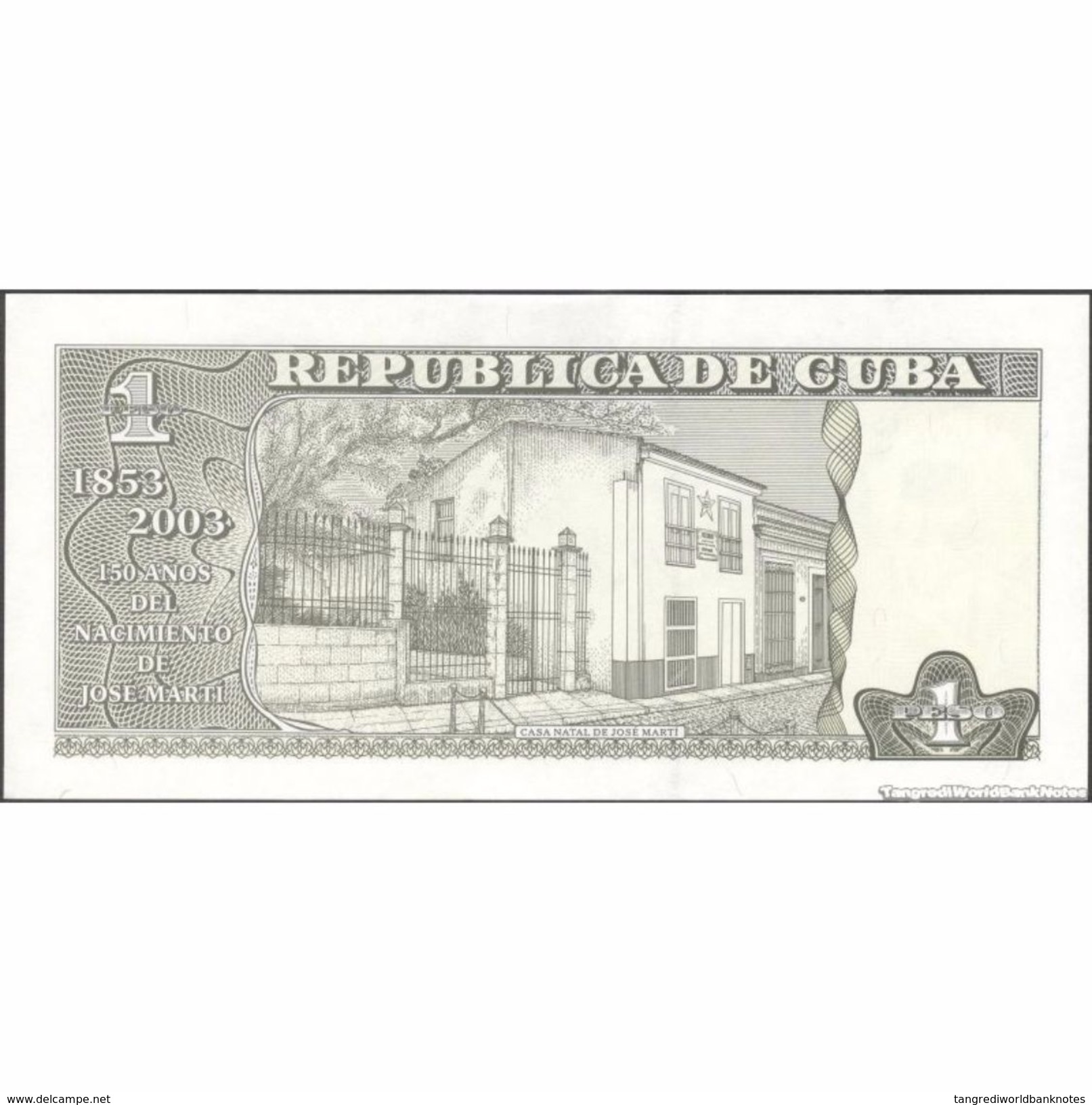 TWN - CUBA 125 - 1 Peso 2003 150th Ann. José Marti - Serie GC-07 AU/UNC - Cuba