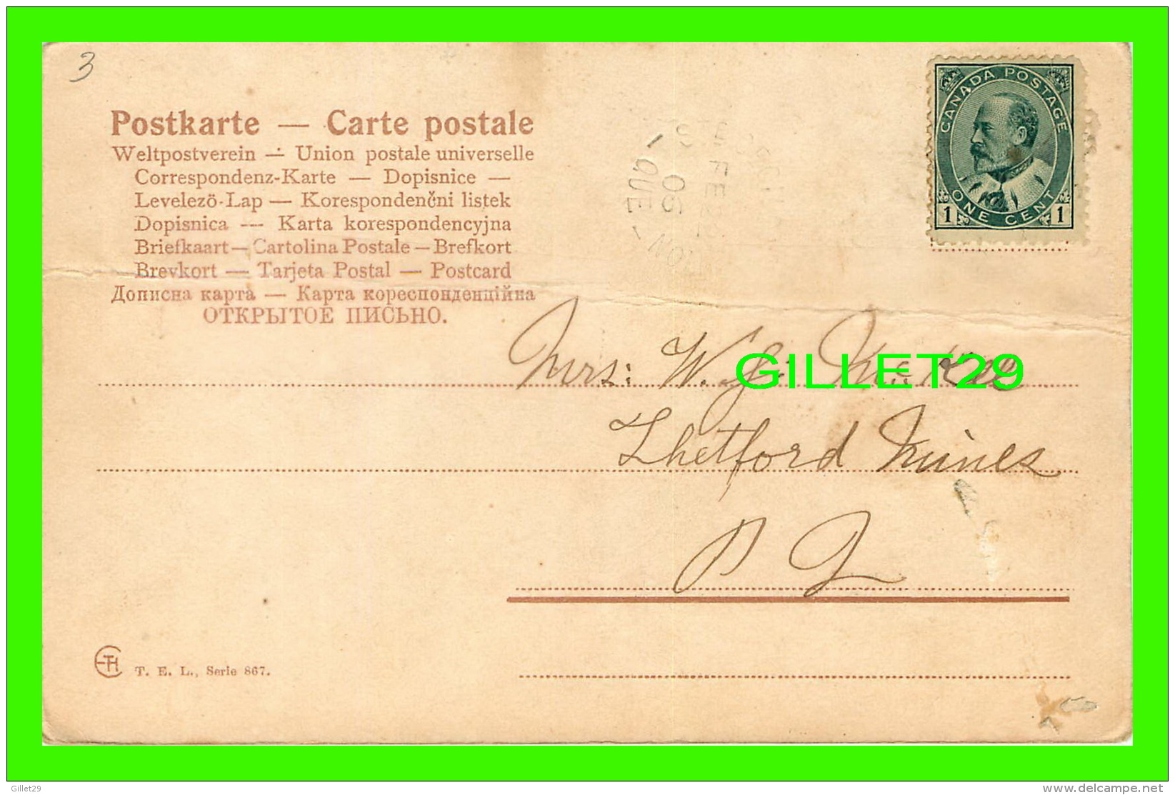 OISEAUX - UN BEL OISEAU PRÈS DE SA CABANE - CIRCULÉE EN 1906 - T. E. L. No 867 - - Oiseaux