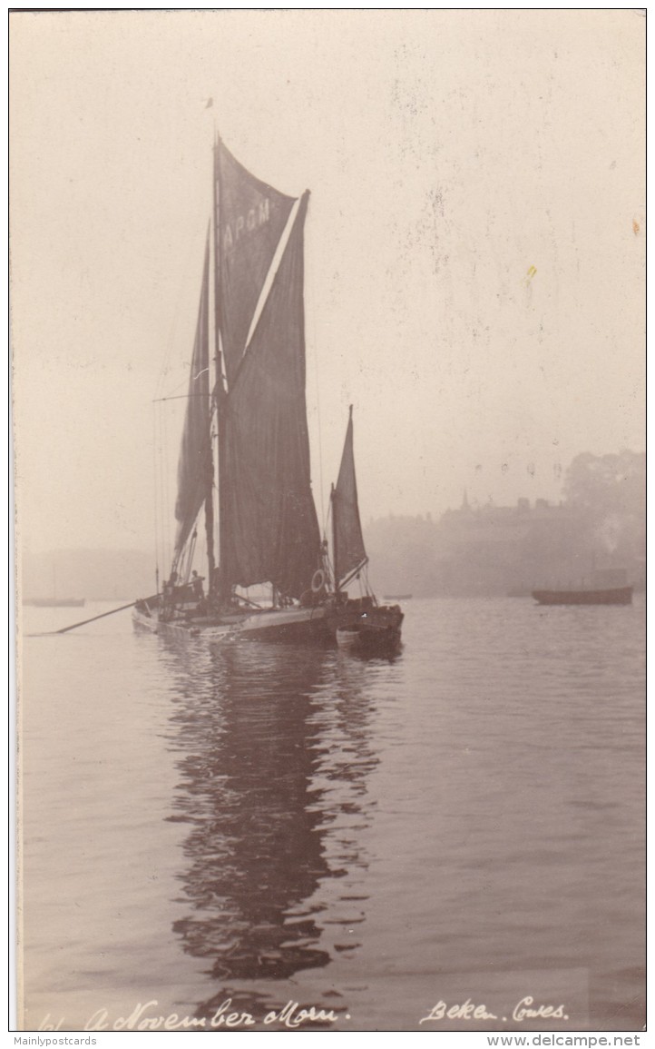 AQ86 Shipping - A November Morn. - Sailing Boats, Possibly Isle Of Wight - Segelboote