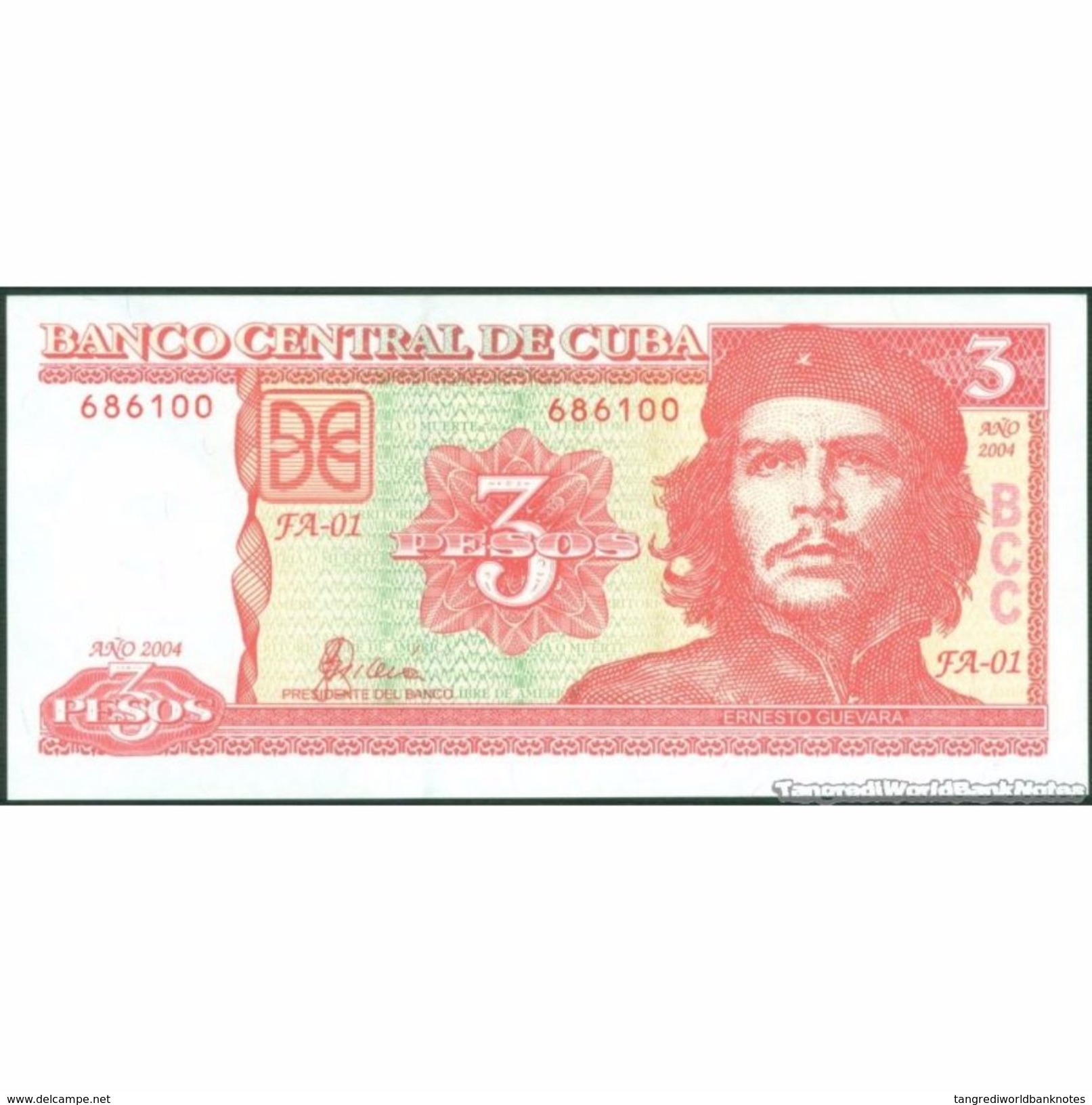 TWN - CUBA 127a - 3 Pesos 2004 Serie FA-01 UNC - Cuba