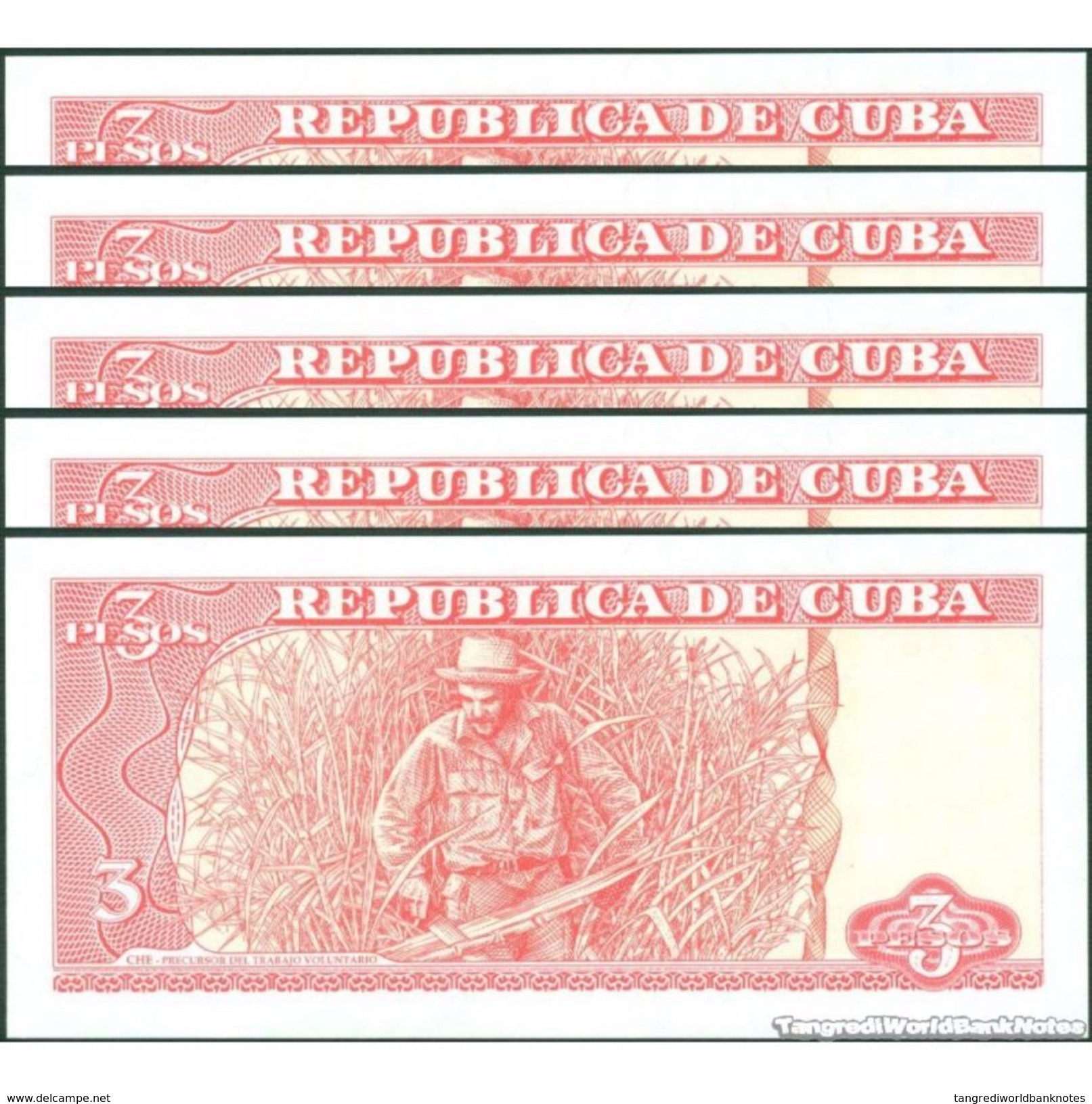 TWN - CUBA 127a - 3 Pesos 2004 DEALERS LOT X 5  FA-01 UNC - Kuba