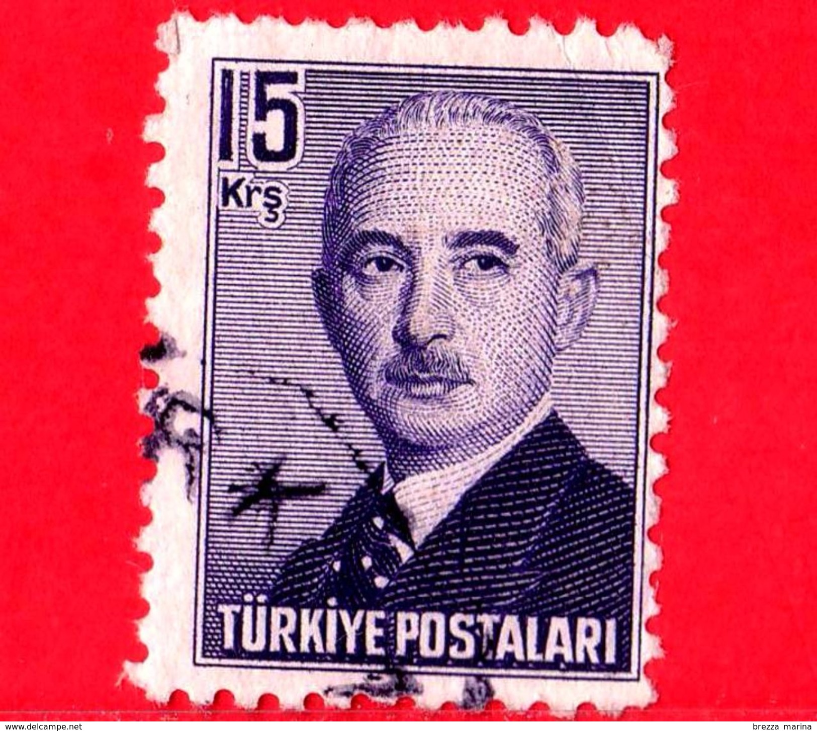 TURCHIA - Usato - 1948 - Ismet Inonu - 15 - Gebruikt