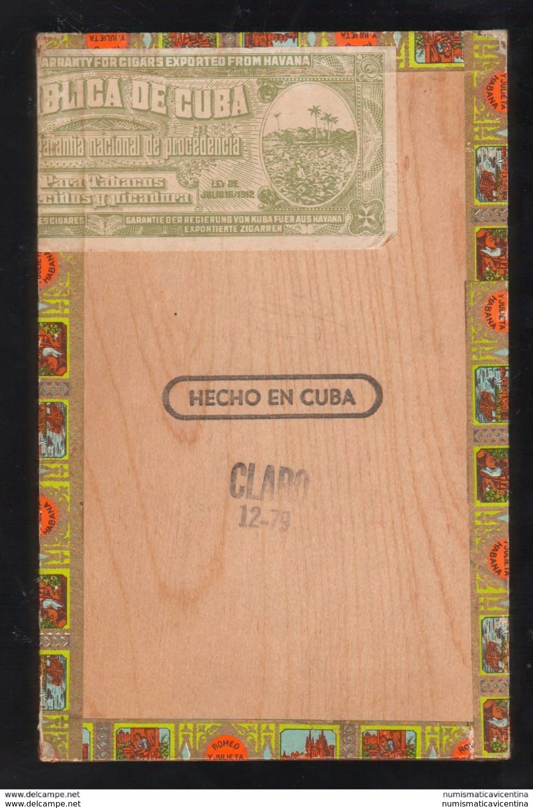 Sigari Cigars Havana ROMEO Y JULIETA Cuba Box Scatola Legno Tobacco Tabac Tabacco Cigares - Contenitori Di Tabacco (vuoti)