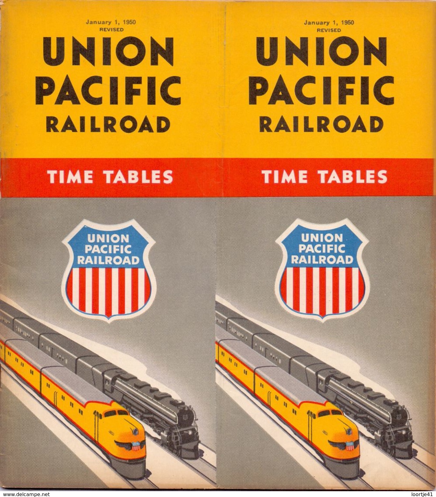 Tourisme - Timetables Schedules Dienstregeling  - Trains Treinen Union Pacific Railroad Time Tables 1950 - World