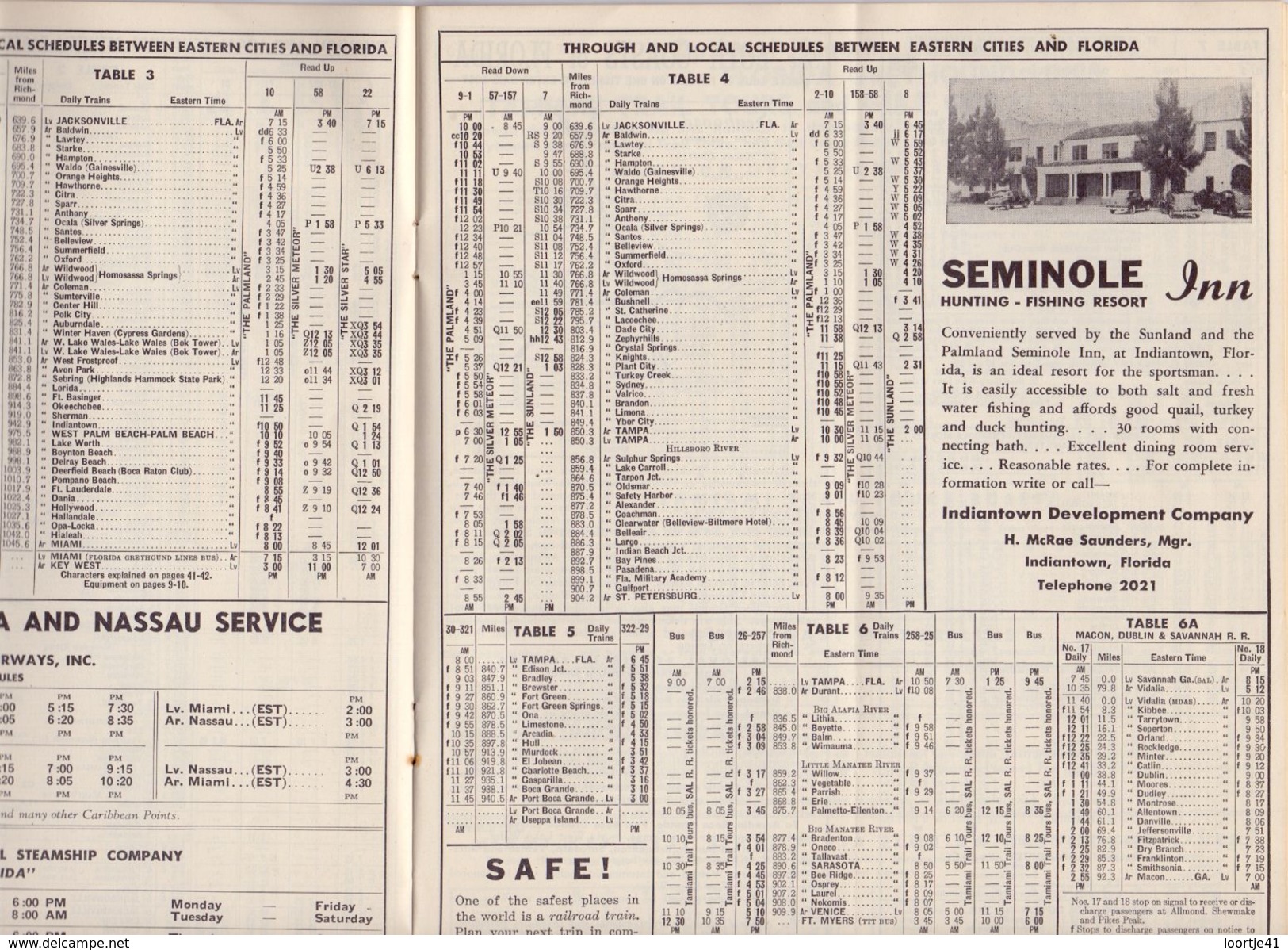 Tourisme - Timetables Schedules Dienstregeling  - Trains Treinen Seaboard Air Line Railroad Time Tables 1948 - Mundo