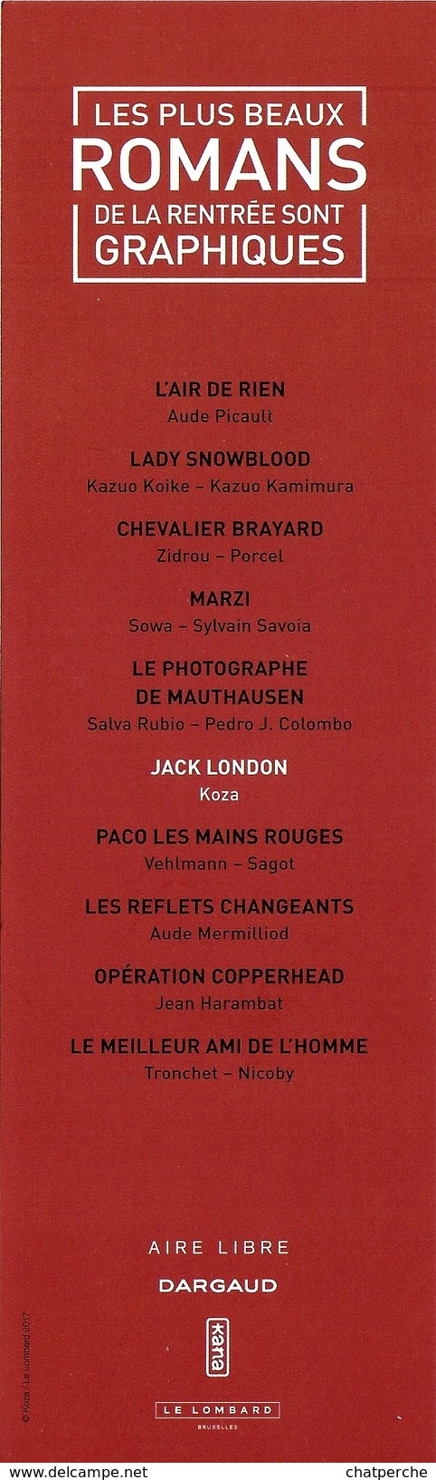 M-P MARQUE-PAGE MARQUE-PAGES SIGNET JACK LONDON KOZA  ROMANS GRAPHIQUES DARGAUD - Bookmarks