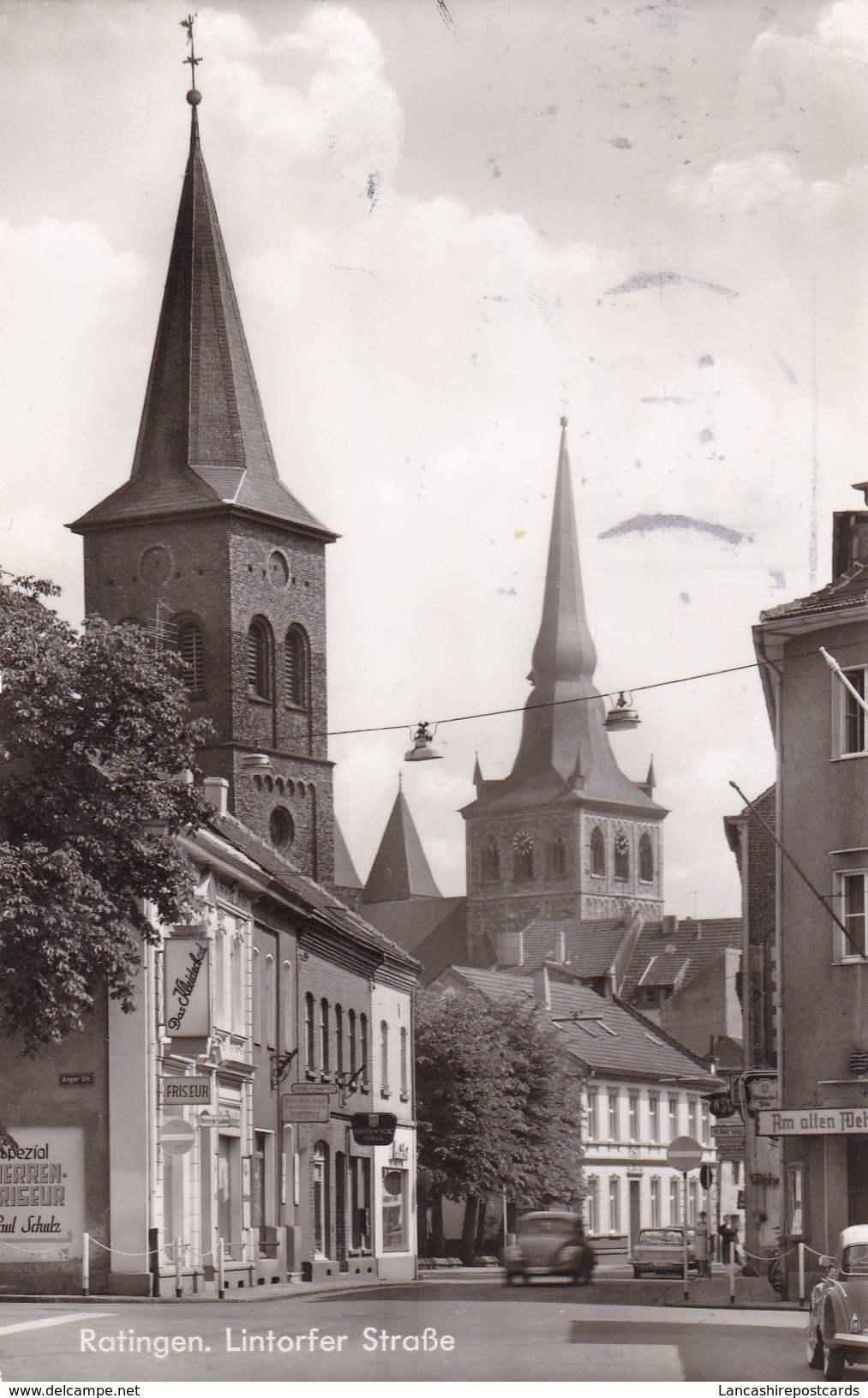 Postcard Ratingen Lintorfer Strasse Shops And Cars Real Photo My Ref  B11721 - Ratingen