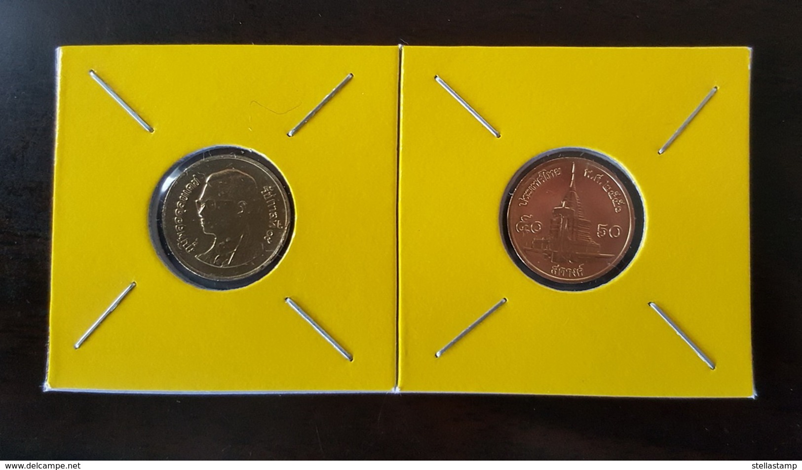 Thailand Coin Circulation 50 Satang 1/2 Baht Year 2007 UNC 2 Pcs (2) - Thailand