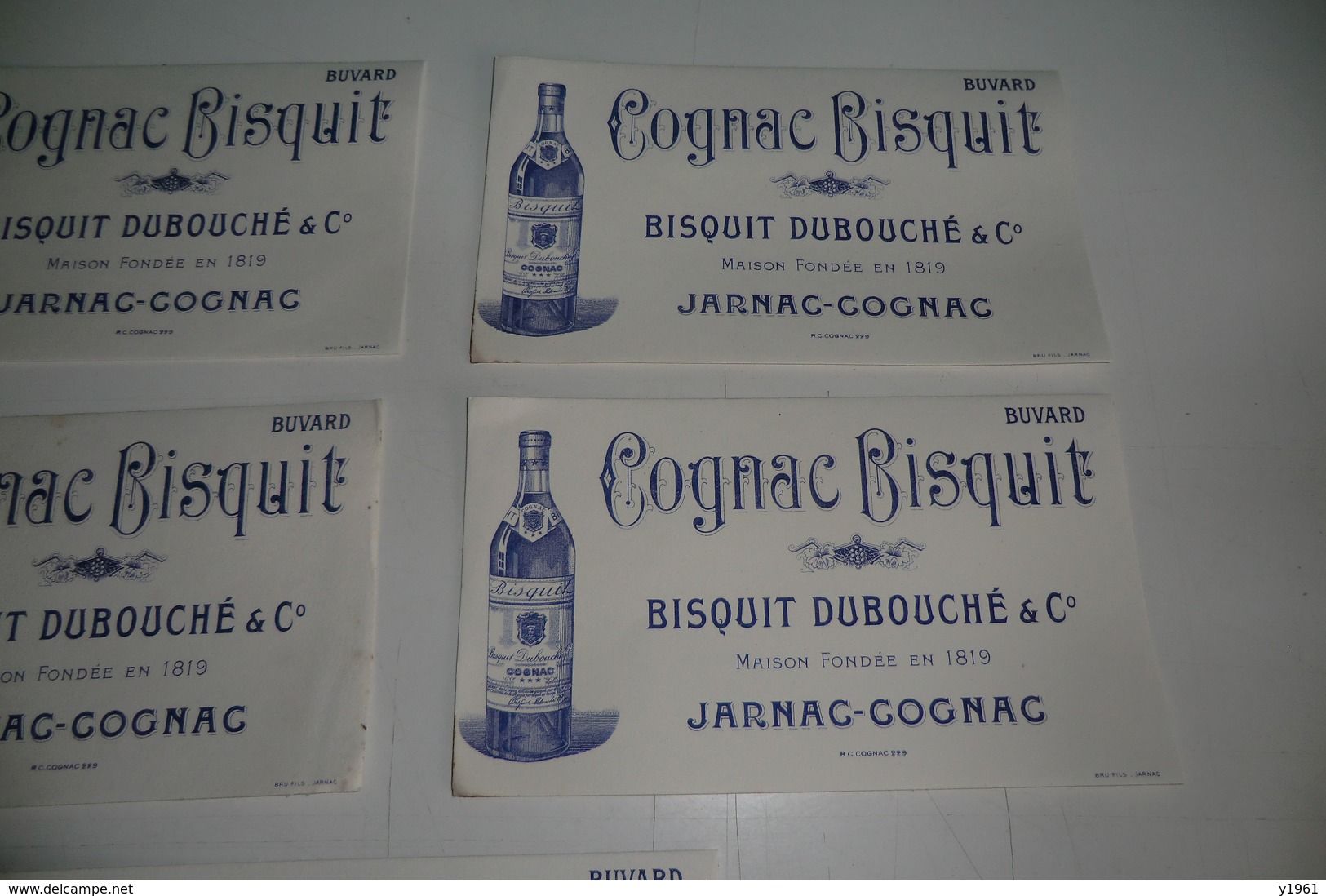 VIEUX PAPIERS LOT DE 5 BUVARDS. COGNAC BISQUIT DUBOUCHE JARNAC COGNAC. TBE. - Liquor & Beer