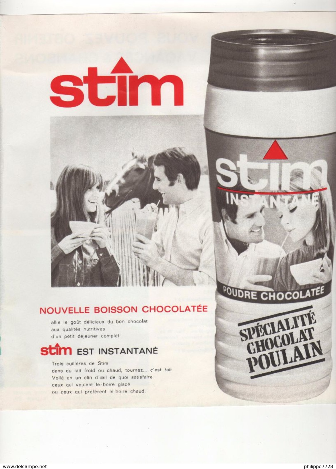 Publicité Chocolat Poulain STIM - Chocolat