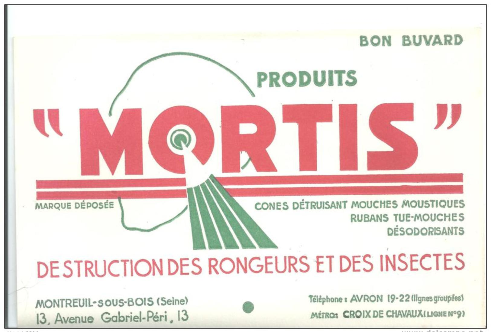 Buvard -  Mortis-Produits Pour Destruction Des Rongeurs - Animaux