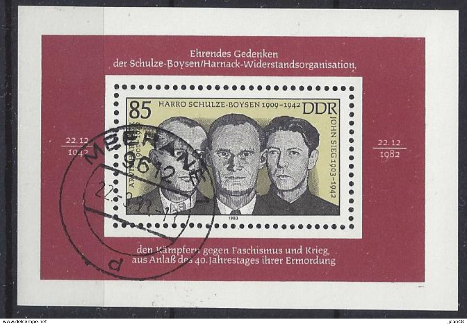 Germany (DDR) 1983  Schulze-Boysen/Harnack (o) Mi.2782 (block 70) - Sonstige & Ohne Zuordnung