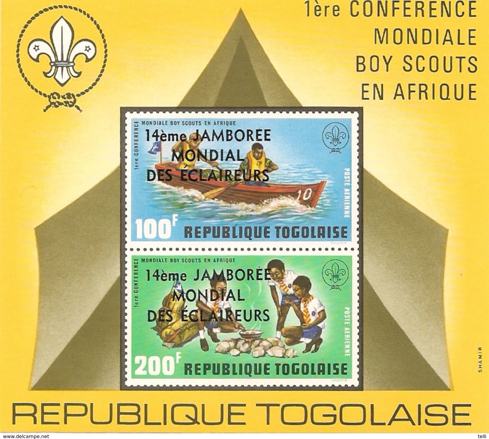 TOGO Scott C266a Yvert BF91 (bloc) Neuf** Cote 3,25$ Surcharge - Togo (1960-...)