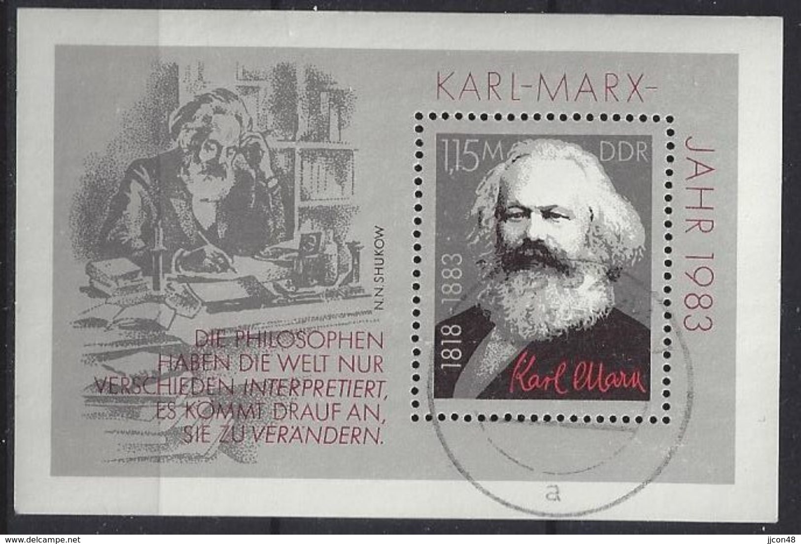 Germany (DDR) 1983  Karl Marx (o) Mi.2789 (block 71) - Sonstige & Ohne Zuordnung