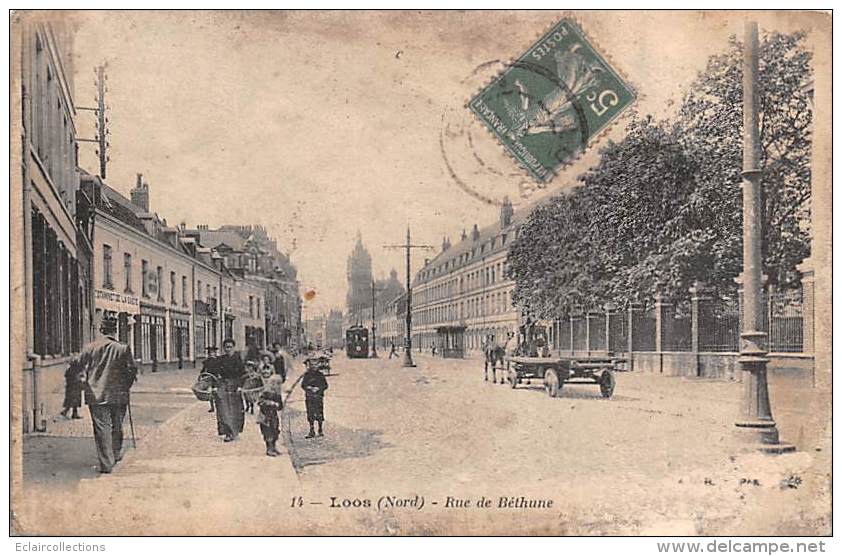 Loos Les  Lille       59       Rue De Béthune                ( Grattage Voir Scan) - Loos Les Lille