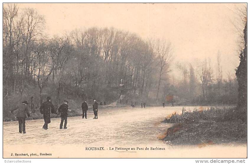 Roubaix      59         Parc Barbieux. Le Patinage Sur Glace      (pli Voir Scan) - Roubaix