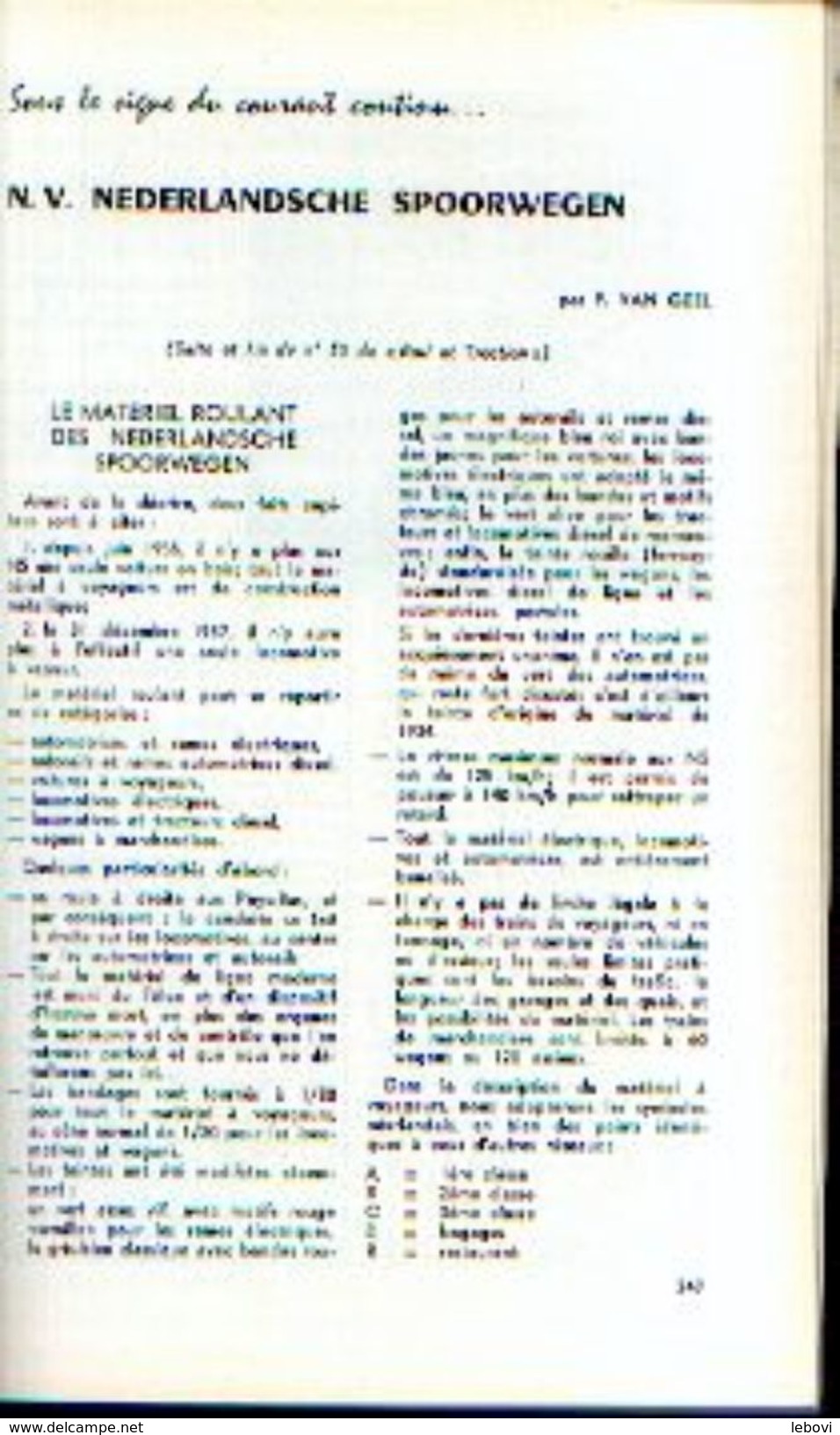 «N. V. Nederlandsche Spoorwegen » Article De 49 Pages In « RAIL ET TRACTION » N° 51 – 11-12/1957 - Chemin De Fer