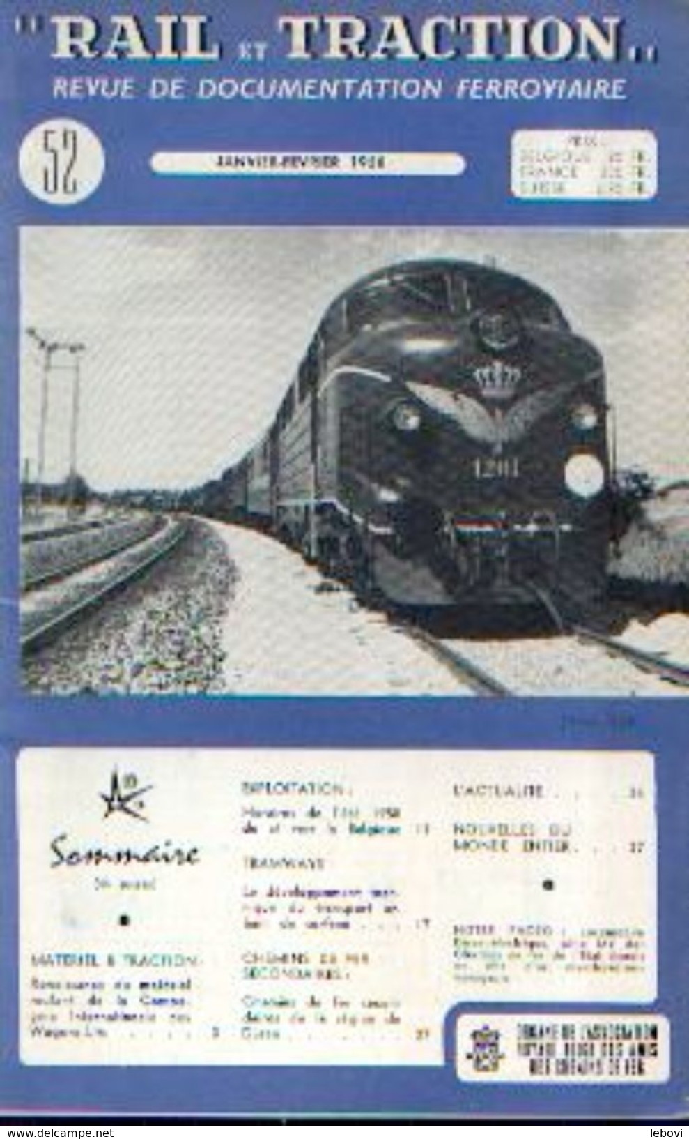 «Chemins De Fer Secondaires Dans La Région De DÜREN » Article De 7 Pages In « RAIL ET TRACTION » N° 52 – 01-02/1958 - Eisenbahnverkehr