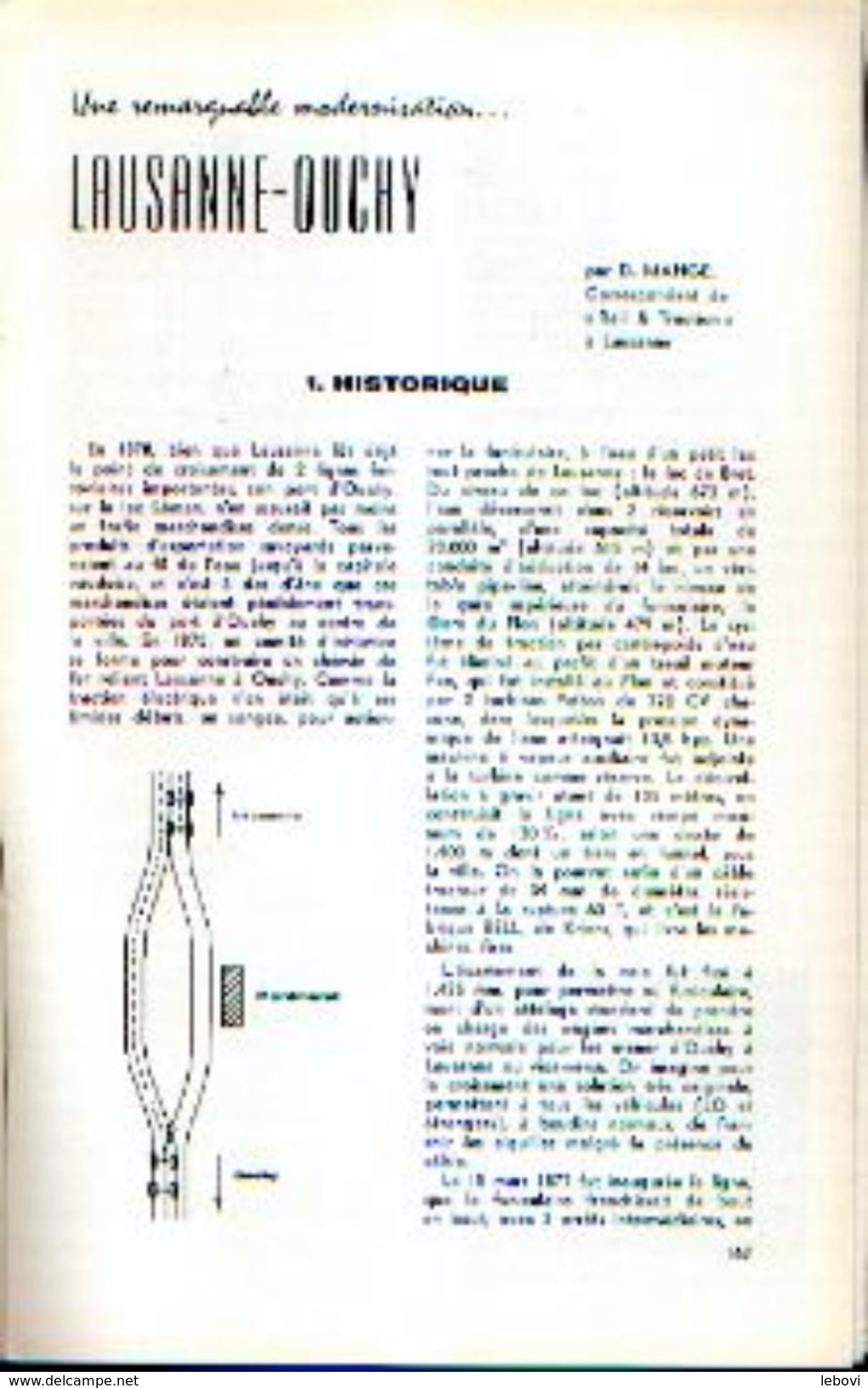 «Une Remarquable Modernisation….LAUSANNE-OUCHY» Article De 9 Pages In « RAIL ET TRACTION » N° 60 – 05-06/1959 - Chemin De Fer