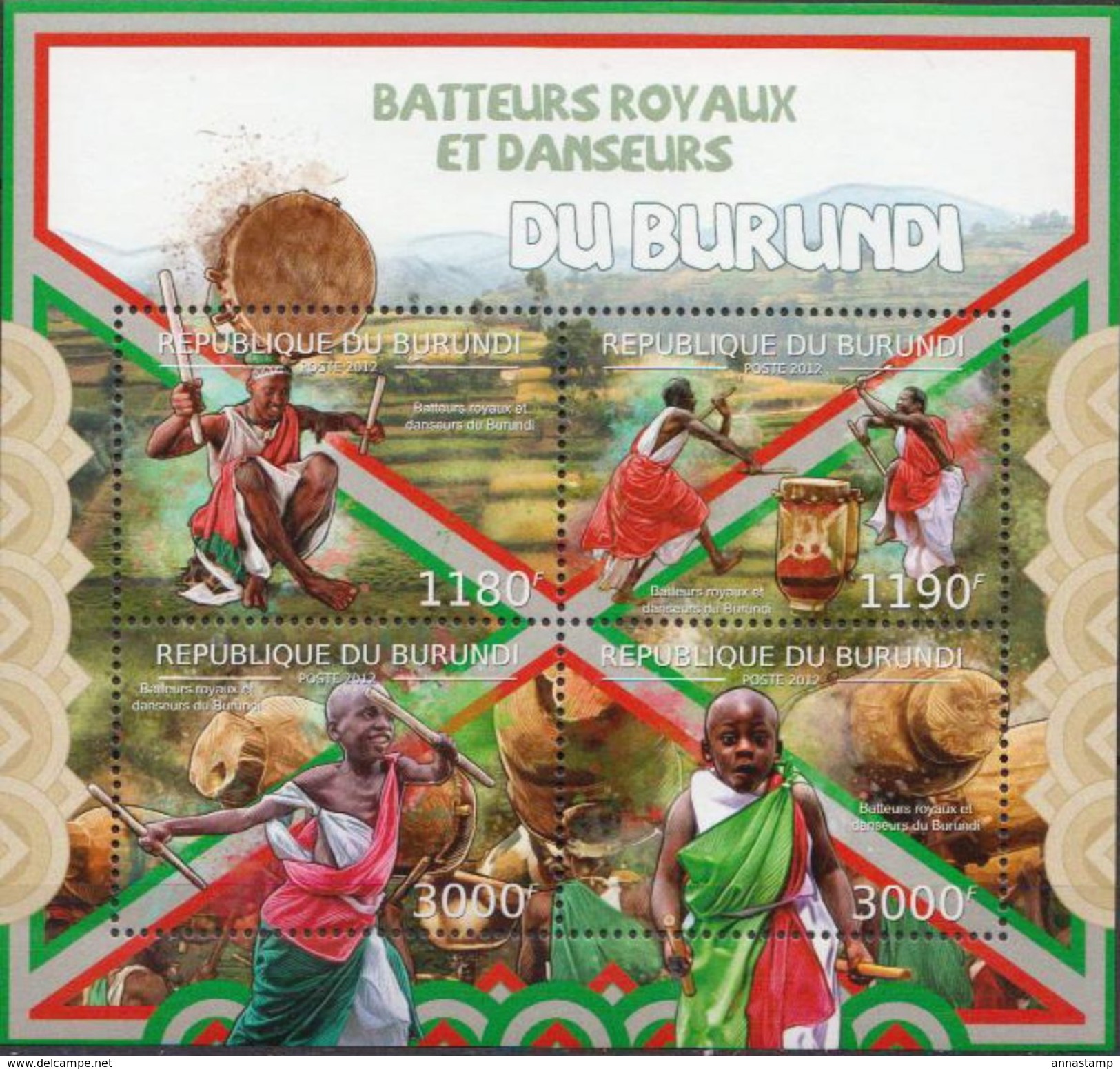 Burundi MNH Dance And Drums Sheetlet And SS - Musica