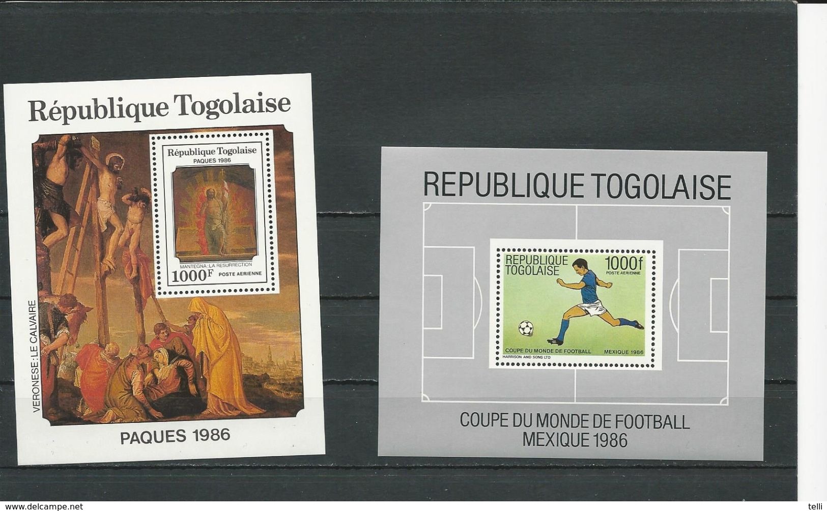 TOGO Scott 1393, 1375 Yvert BF251A, BF254 (2 Blocs) ** Cote 15,00$ 1986 - Togo (1960-...)